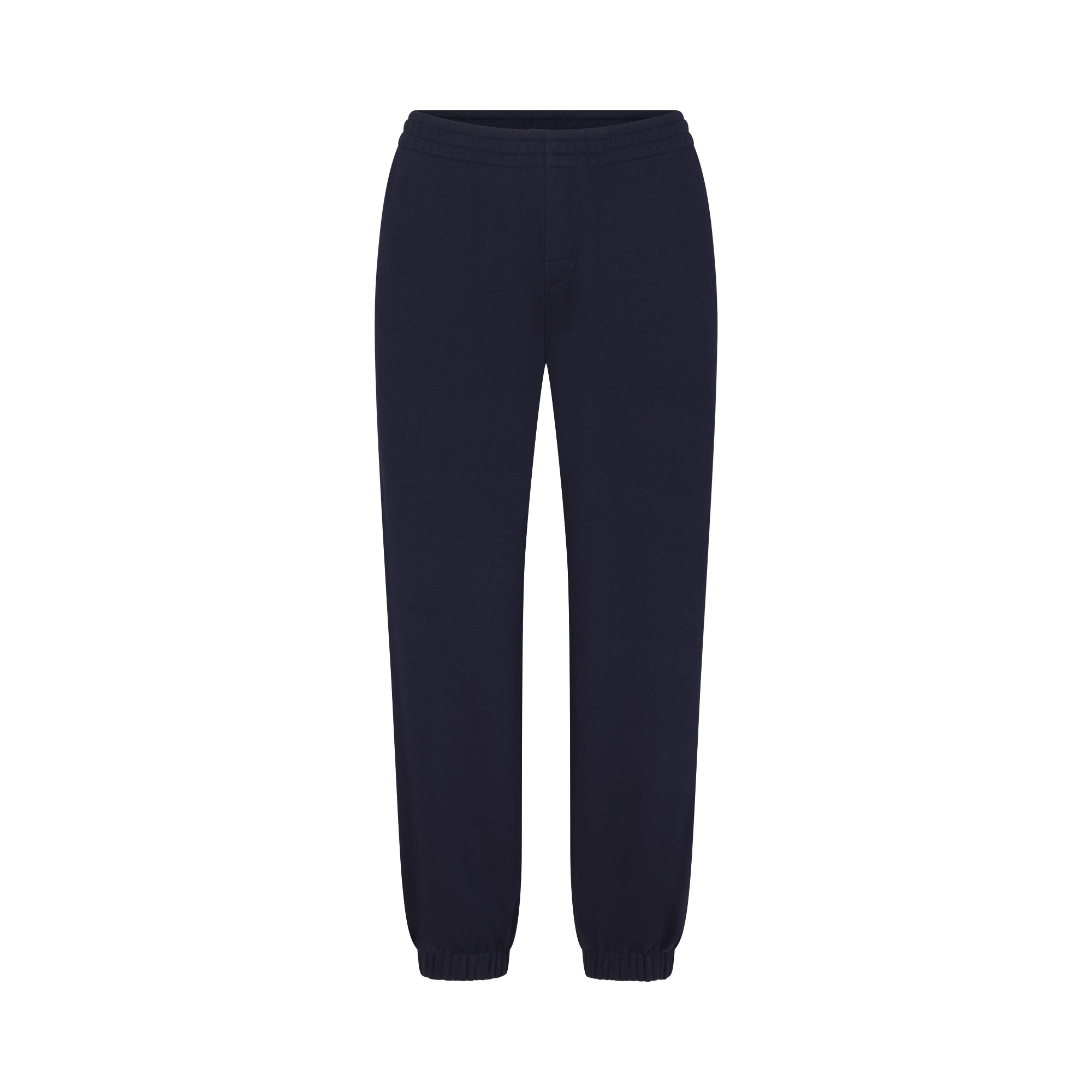 DRAPEY FRENCH TERRY CROPPED JOGGER | NAVY FLAT ON A WHITE BACKGROUND | FLT