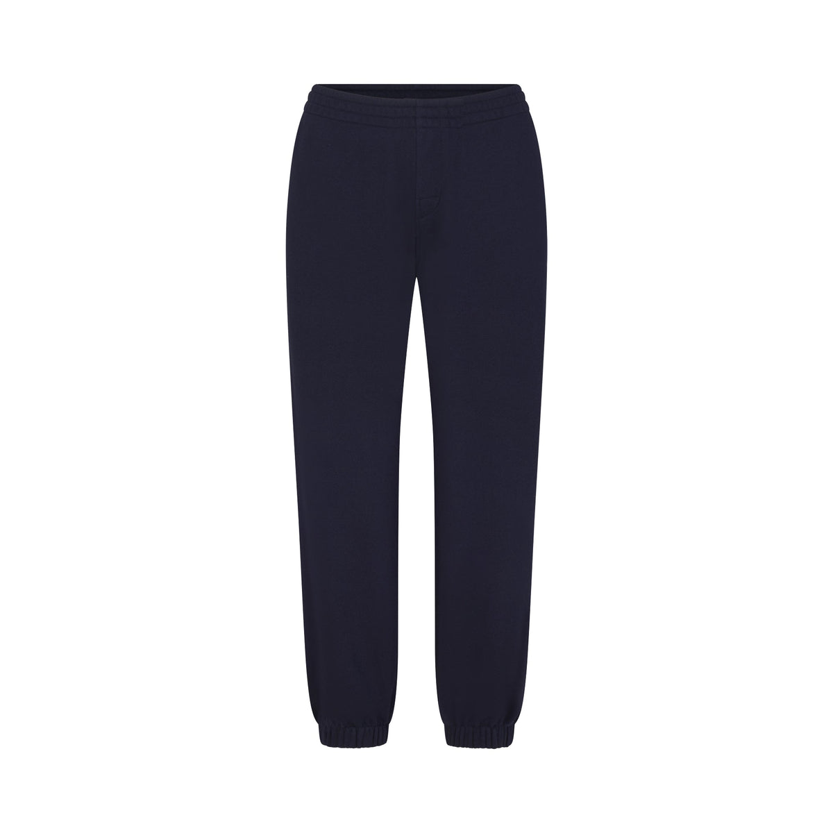 DRAPEY FRENCH TERRY CROPPED JOGGER | NAVY FLAT ON A WHITE BACKGROUND | FLT