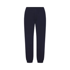 DRAPEY FRENCH TERRY CROPPED JOGGER | NAVY FLAT ON A WHITE BACKGROUND | FLT