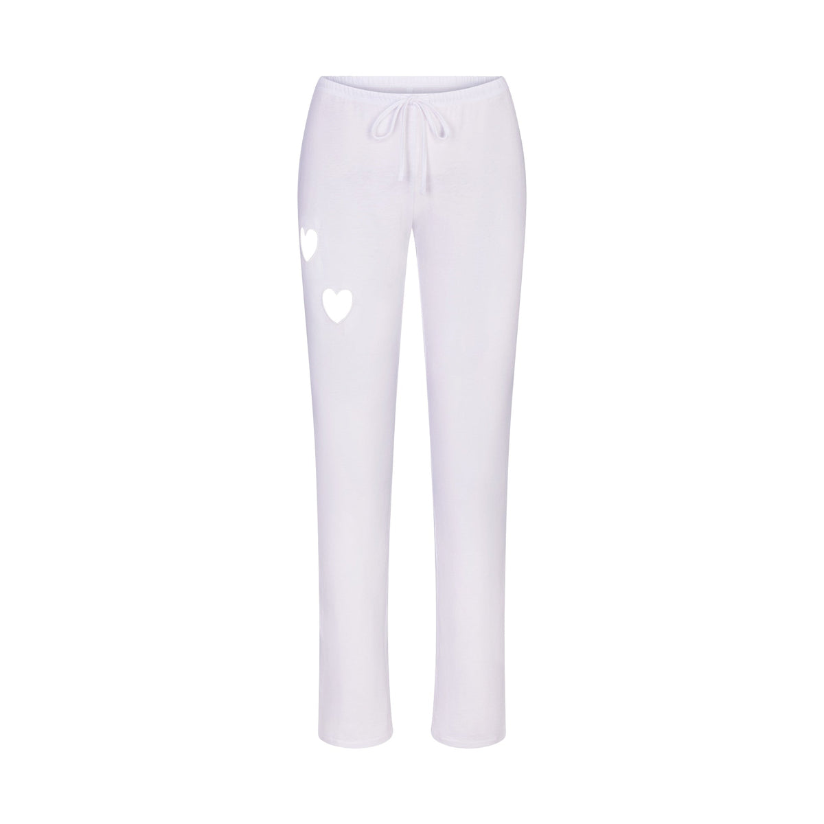 WORN IN JERSEY HEART STRAIGHT LEG PANT | SNOW FLAT ON A WHITE BACKGROUND | FLT