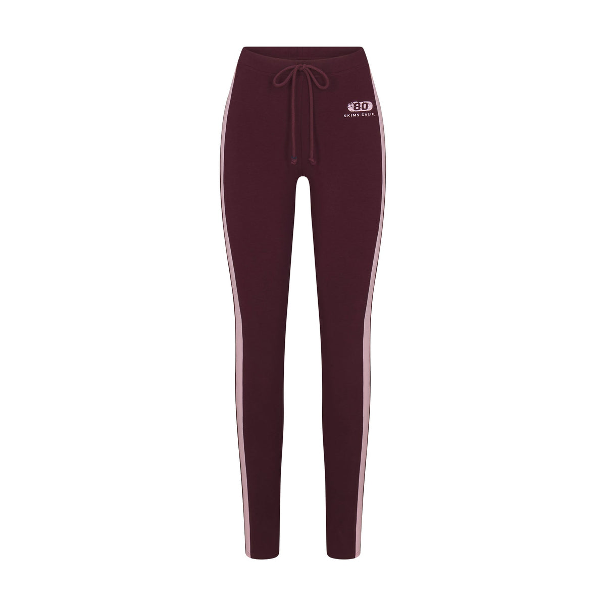 OUTDOOR HIGH WAISTED LEGGING | CURRANT PEONY CONTRAST & LAYS FLAT ON A WHITE BACKGROUND | FLT