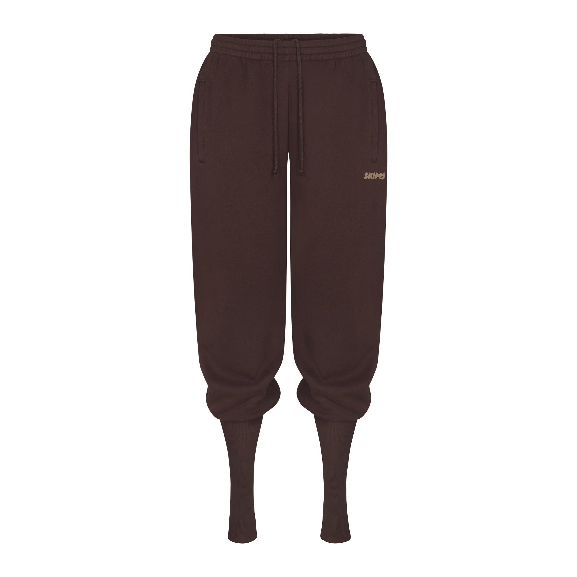 COTTON FLEECE JOGGER WITH RIB GAITERS | ESPRESSO FLAT ON A WHITE BACKGROUND | FLT
