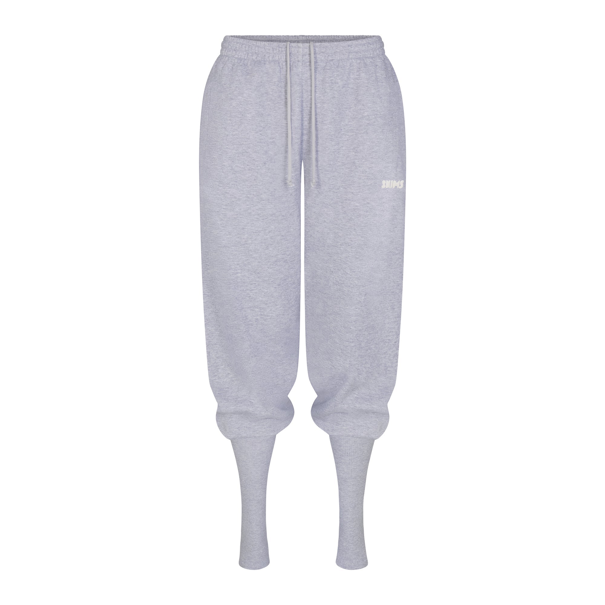 COTTON FLEECE JOGGER WITH RIB GAITERS | HEATHER GREY FLAT ON A WHITE BACKGROUND | FLT