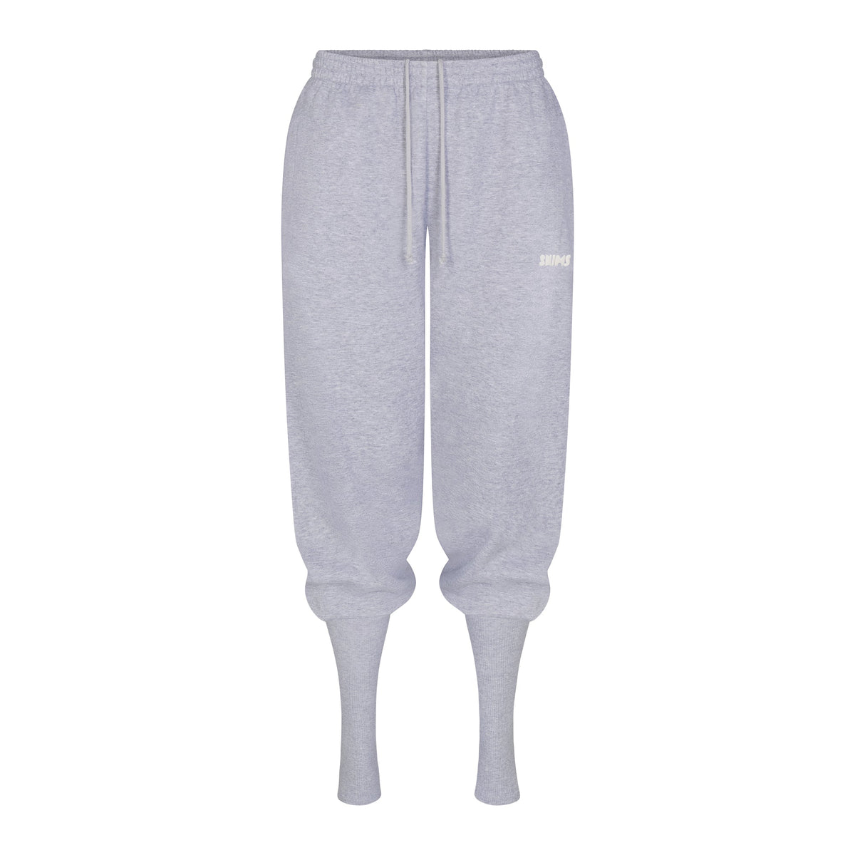 COTTON FLEECE JOGGER WITH RIB GAITERS | HEATHER GREY FLAT ON A WHITE BACKGROUND | FLT