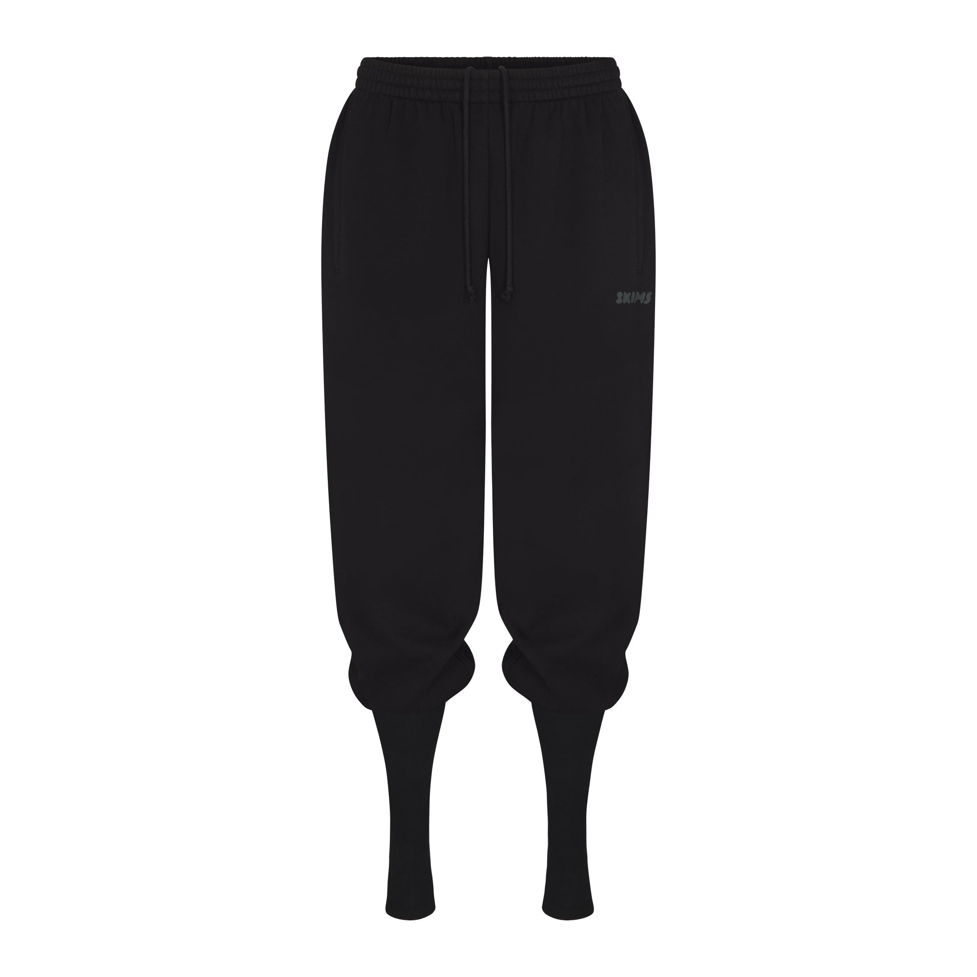 COTTON FLEECE JOGGER WITH RIB GAITERS | ONYX FLAT ON A WHITE BACKGROUND | FLT