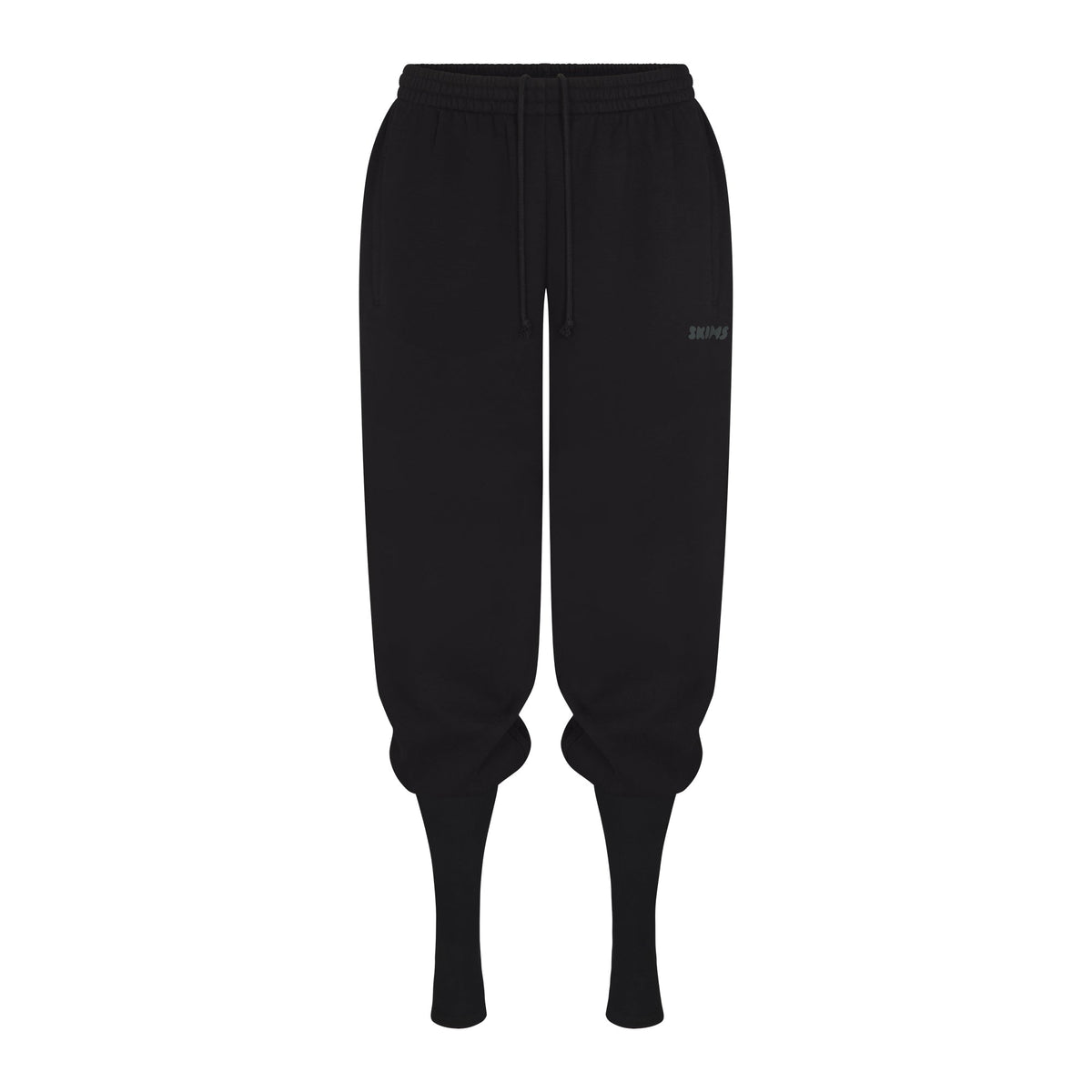 COTTON FLEECE JOGGER WITH RIB GAITERS | ONYX FLAT ON A WHITE BACKGROUND | FLT