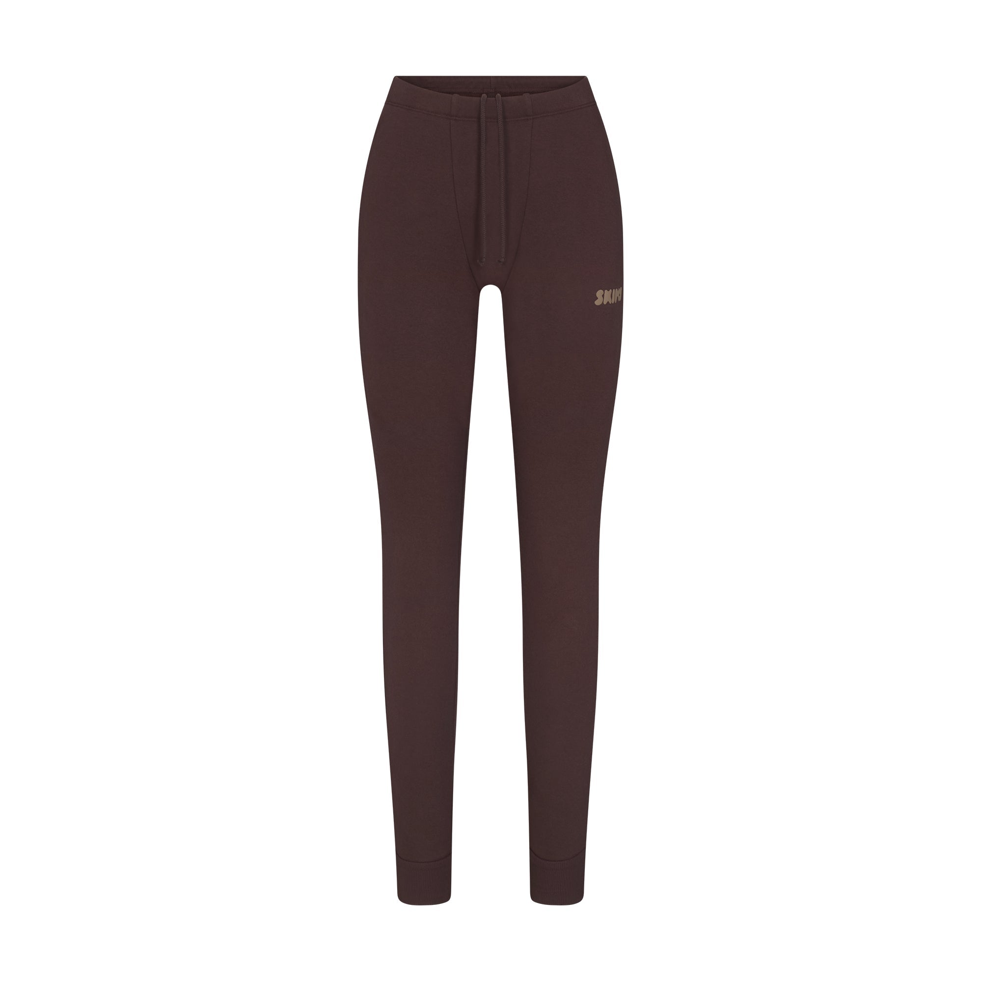 COTTON FLEECE LEGGING | ESPRESSO FLAT ON A WHITE BACKGROUND | FLT