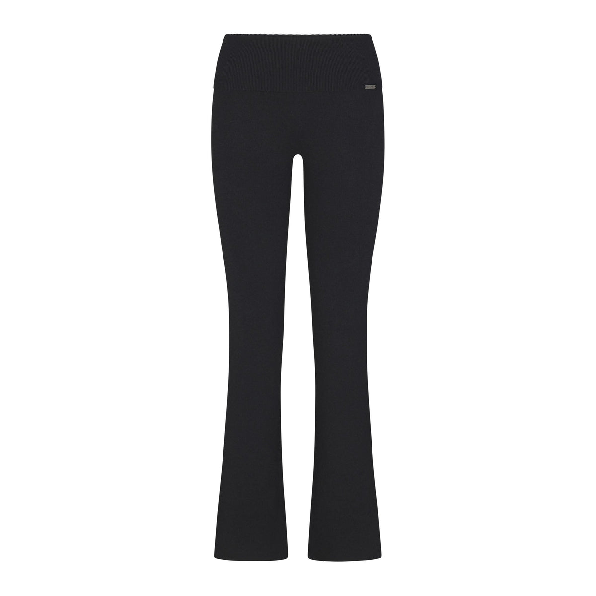 ESSENTIAL SWEATERS FOLDOVER PANT | ONYX FLAT ON A WHITE BACKGROUND | FLT
