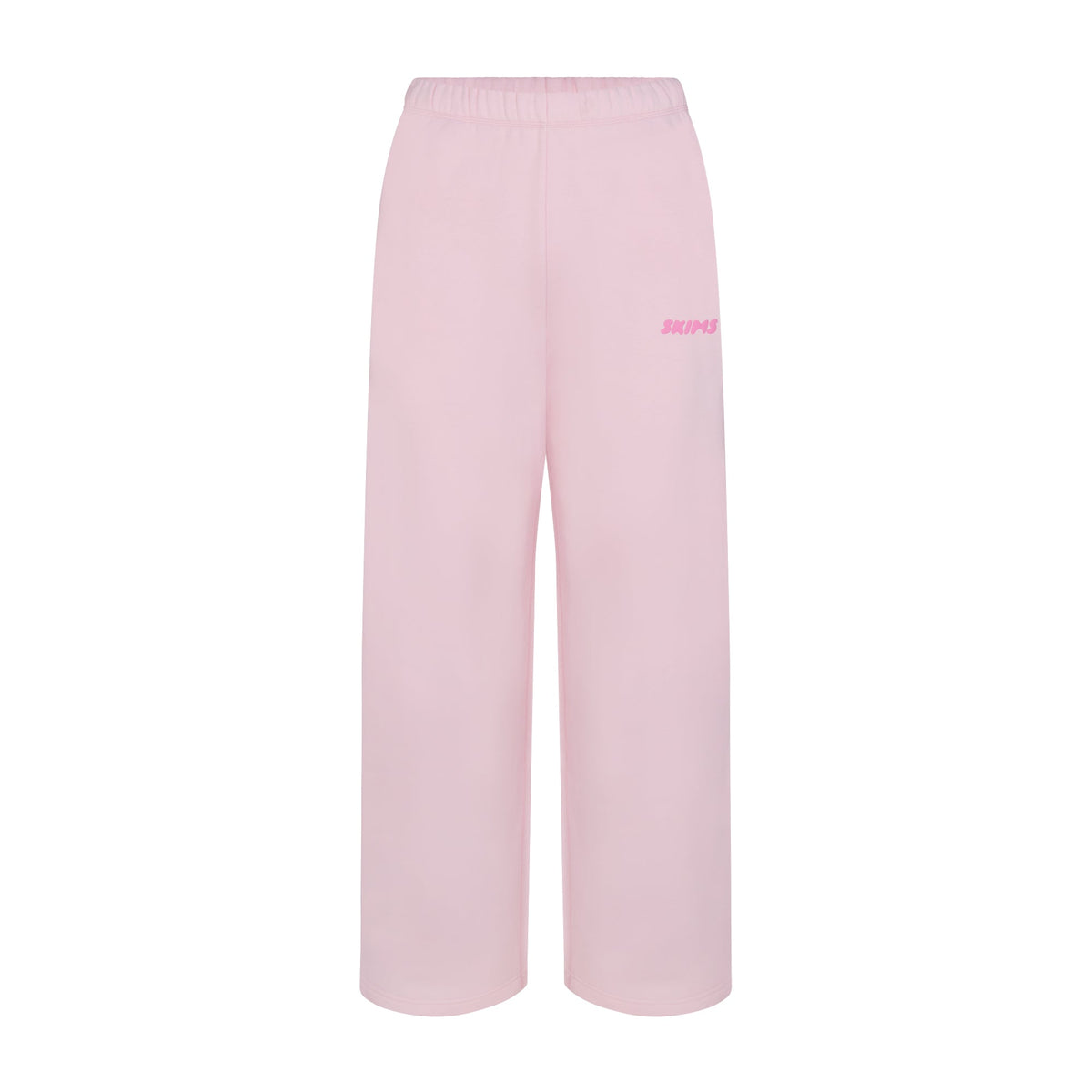 COTTON FLEECE STRAIGHT LEG PANT WITH EMBOSSED LOGO | CHERRY BLOSSOM FLAT ON A WHITE BACKGROUND | FLT