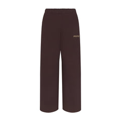 COTTON FLEECE STRAIGHT LEG PANT WITH EMBOSSED LOGO | ESPRESSO FLAT ON A WHITE BACKGROUND | FLT