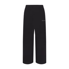 COTTON FLEECE STRAIGHT LEG PANT WITH EMBOSSED LOGO | ONYX FLAT ON A WHITE BACKGROUND | FLT