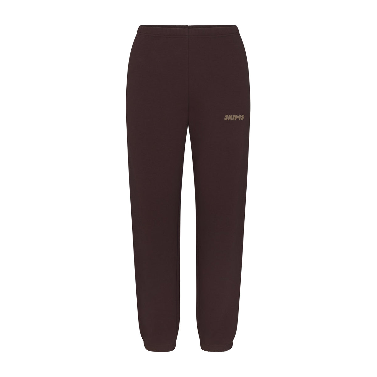 COTTON FLEECE JOGGER WITH EMBOSSED LOGO | ESPRESSO FLAT ON A WHITE BACKGROUND | FLT
