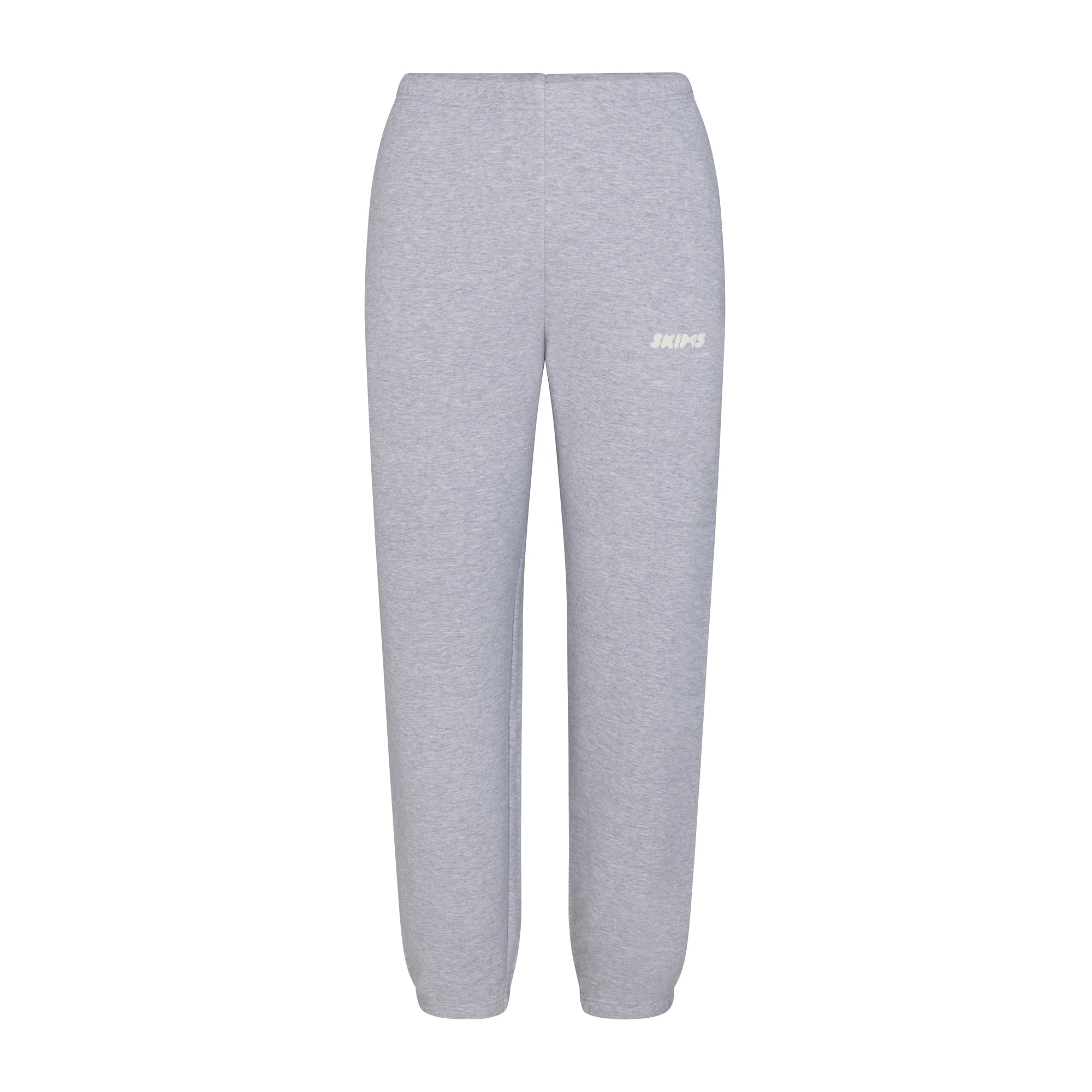 COTTON FLEECE JOGGER WITH EMBOSSED LOGO | HEATHER GREY FLAT ON A WHITE BACKGROUND | FLT
