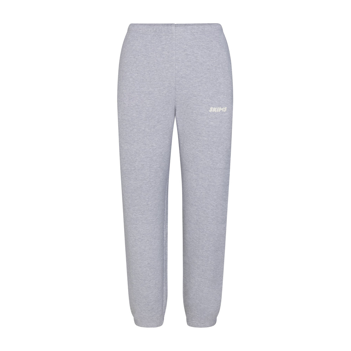 COTTON FLEECE JOGGER WITH EMBOSSED LOGO | HEATHER GREY FLAT ON A WHITE BACKGROUND | FLT