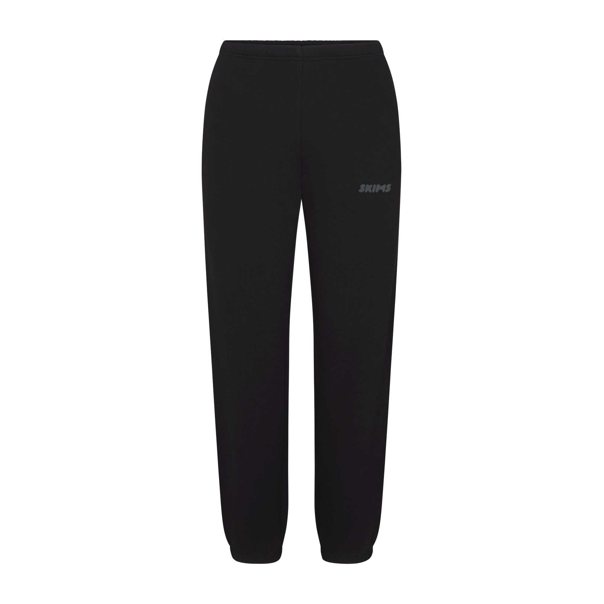 COTTON FLEECE JOGGER WITH EMBOSSED LOGO | ONYX FLAT ON A WHITE BACKGROUND | FLT