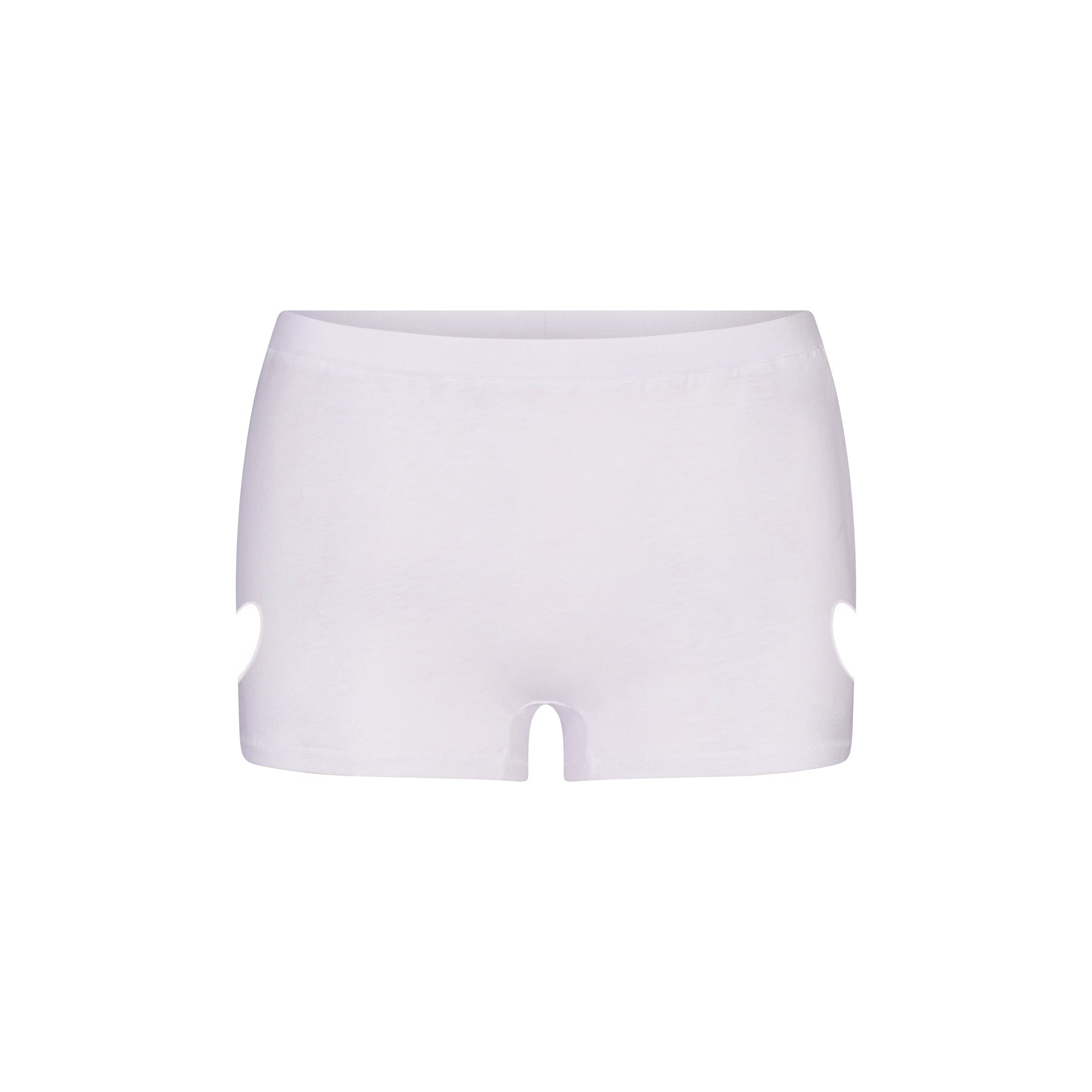 WORN IN JERSEY HEART MICRO SHORT | SNOW FLAT ON A WHITE BACKGROUND | FLT