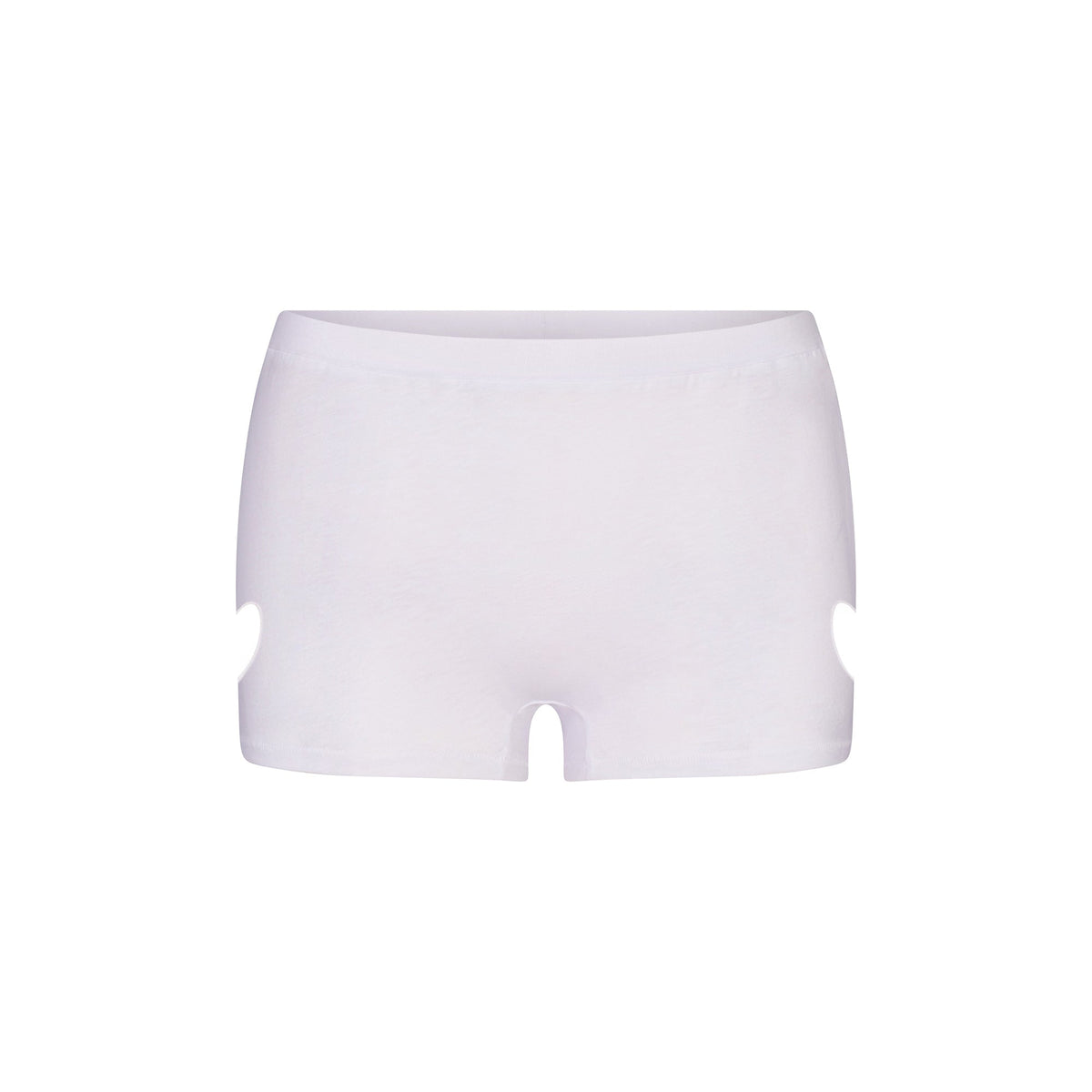 WORN IN JERSEY HEART MICRO SHORT | SNOW FLAT ON A WHITE BACKGROUND | FLT