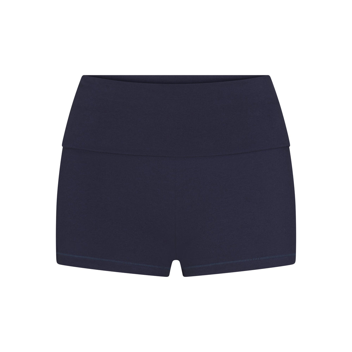 COTTON JERSEY FOLDOVER SHORT | NAVY FLAT ON A WHITE BACKGROUND | FLT