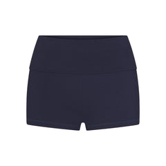 COTTON JERSEY FOLDOVER SHORT | NAVY FLAT ON A WHITE BACKGROUND | FLT