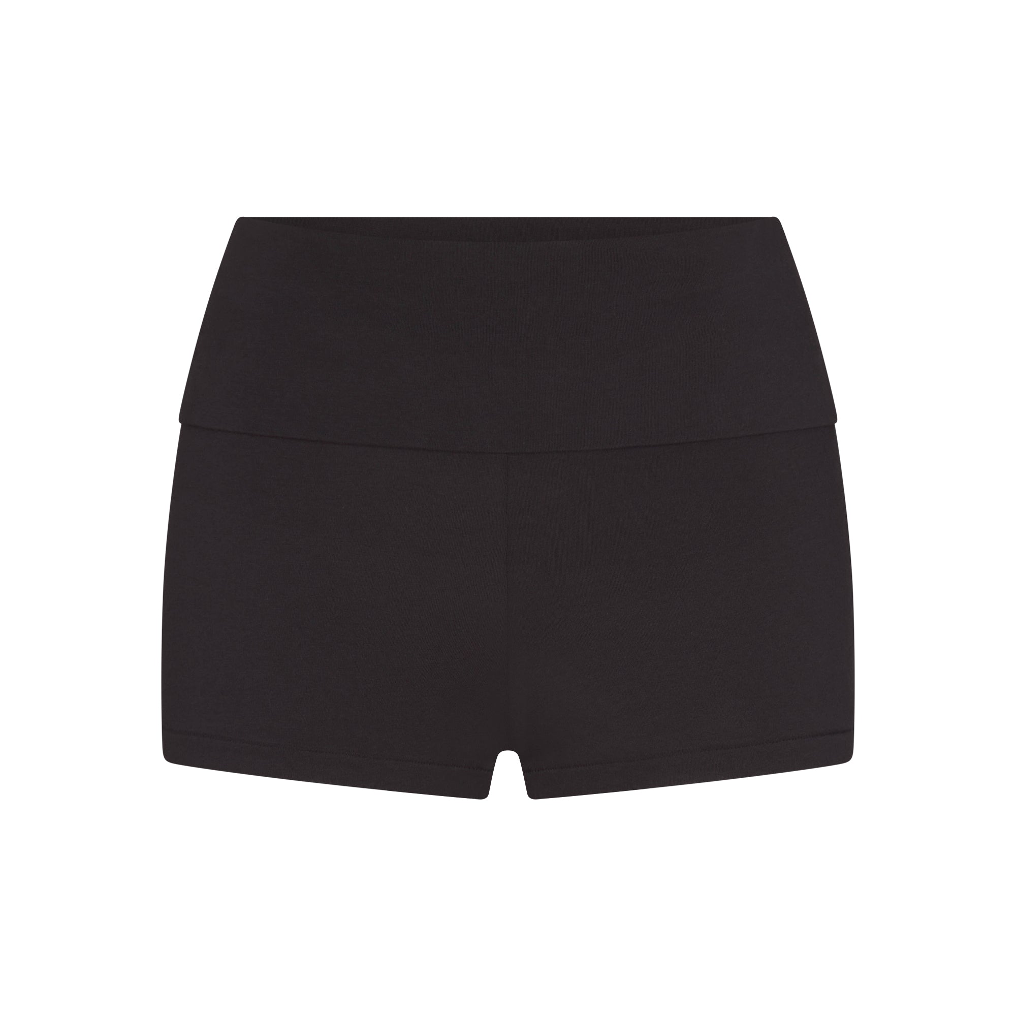 COTTON JERSEY FOLDOVER SHORT | SOOT FLAT ON A WHITE BACKGROUND | FLT
