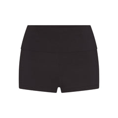 COTTON JERSEY FOLDOVER SHORT | SOOT FLAT ON A WHITE BACKGROUND | FLT