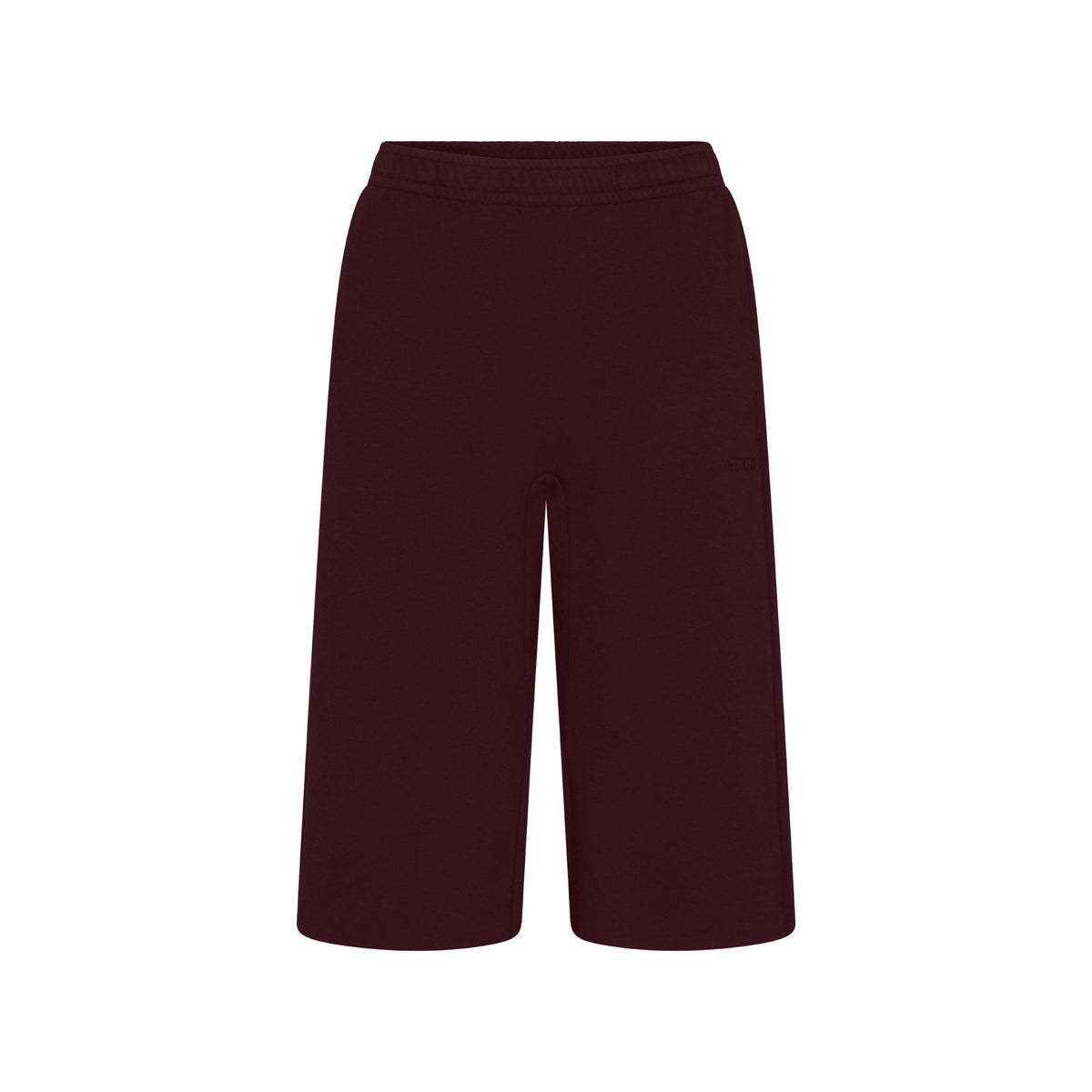 COTTON FLEECE LONG SHORT | CURRANT & LAYS FLAT ON A WHITE BACKGROUND | FLT