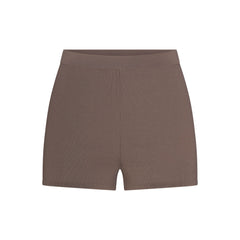 REFINED KNIT HIGH-WAISTED SHORT | AMETHYST FLAT ON A WHITE BACKGROUND | FLT