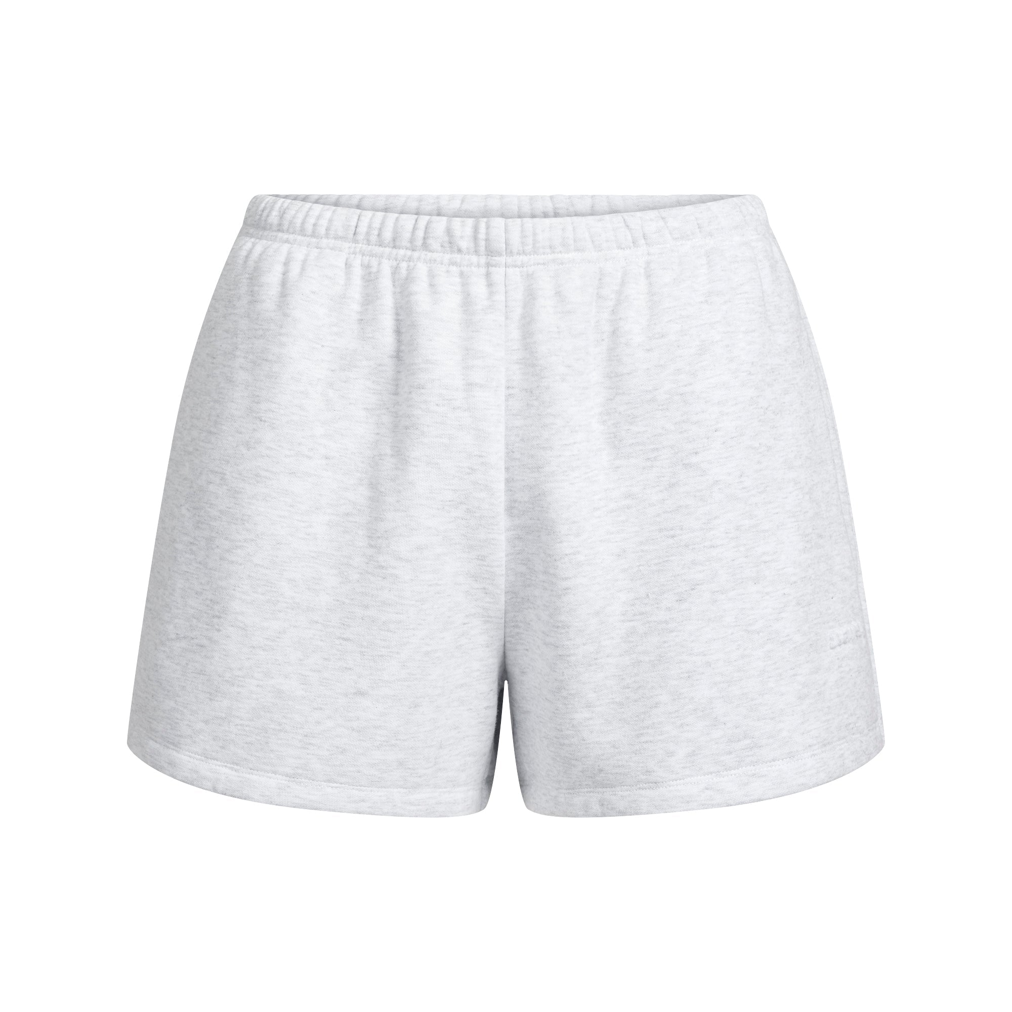 COTTON FLEECE CLASSIC SHORT | LIGHT HEATHER GREY FLAT ON A WHITE BACKGROUND | FLT