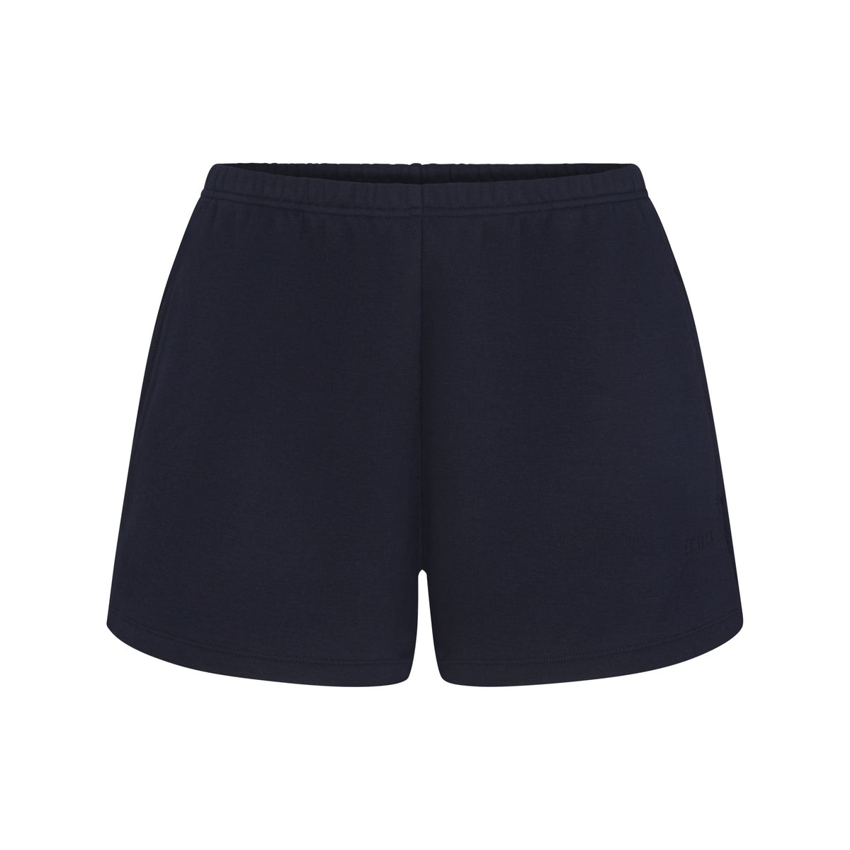 COTTON FLEECE CLASSIC SHORT | NAVY & LAYS FLAT ON A WHITE BACKGROUND | FLT