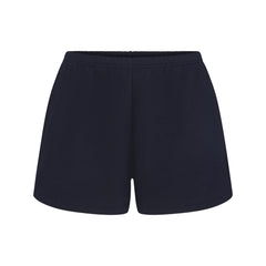 COTTON FLEECE CLASSIC SHORT | NAVY & LAYS FLAT ON A WHITE BACKGROUND | FLT