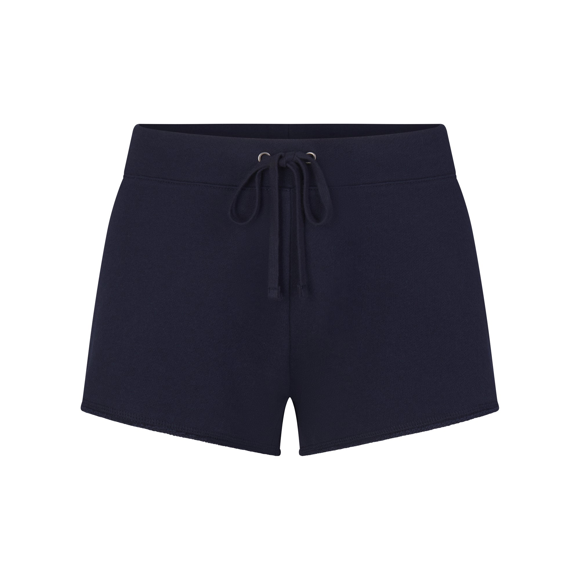 DRAPEY FRENCH TERRY SHORT | NAVY FLAT ON A WHITE BACKGROUND | FLT