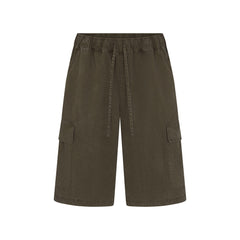 WOVEN MENS RELAXED CARGO SHORT | JUNGLE & LAYS FLAT ON A WHITE BACKGROUND | FLT