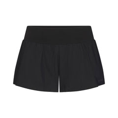 WOVEN COTTON FLUTTER SHORT | ONYX FLAT ON A WHITE BACKGROUND | FLT