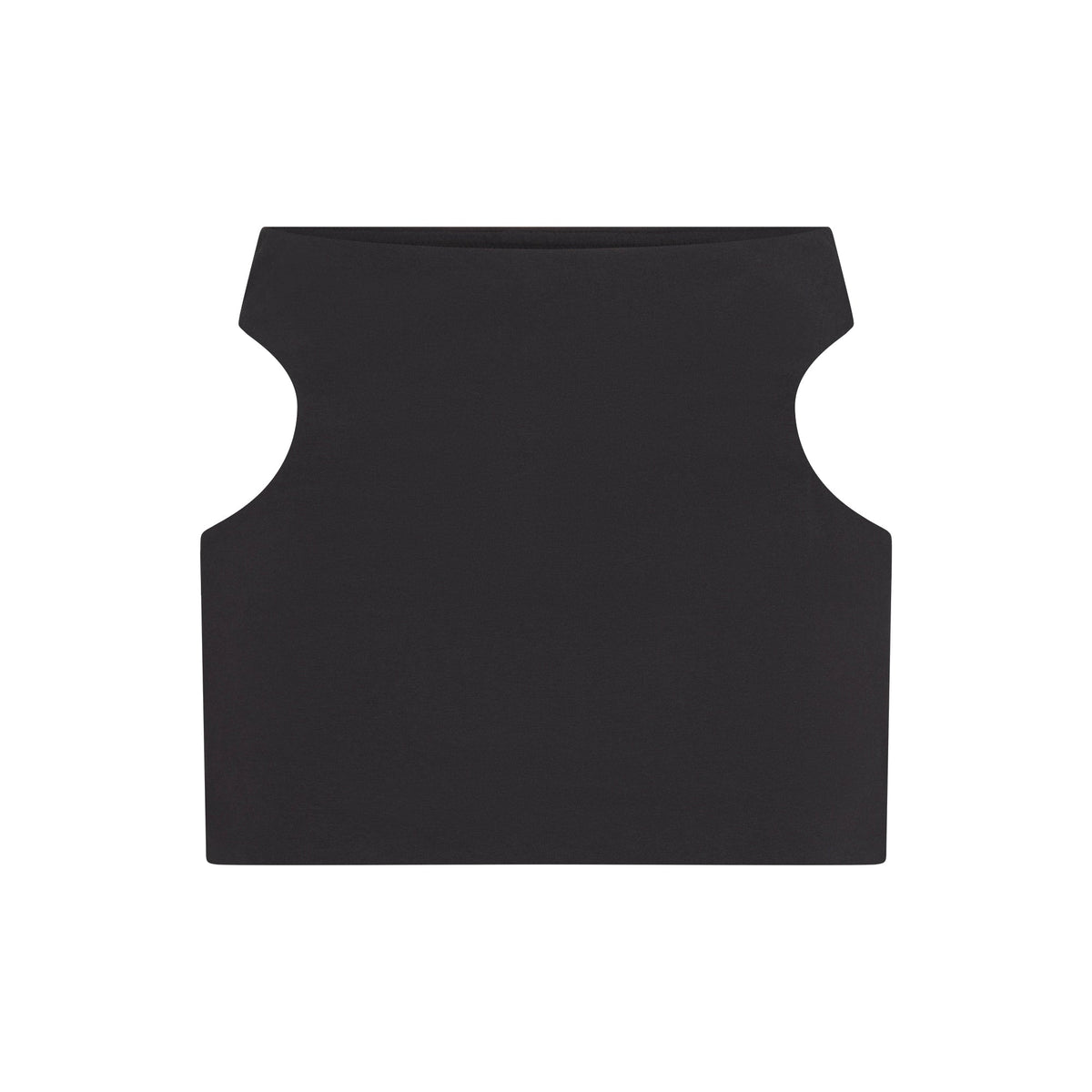 COTTON JERSEY CUT OUT MINI SKIRT | SOOT LAYS FLAT ON A WHITE BACKGROUND | FLT
