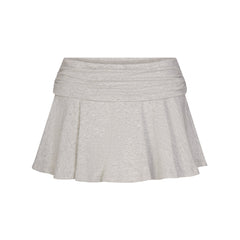 COTTON JERSEY FOLDOVER MINI SKORT | LIGHT HEATHER GREY FLAT ON A WHITE BACKGROUND | FLT