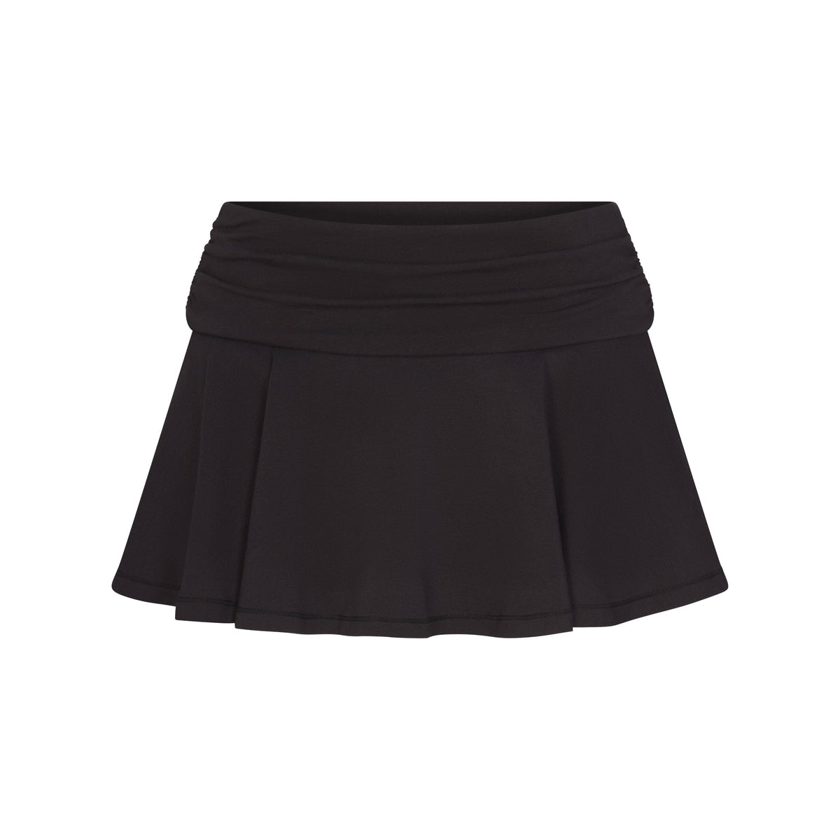 COTTON JERSEY FOLDOVER MINI SKORT | SOOT FLAT ON A WHITE BACKGROUND | FLT