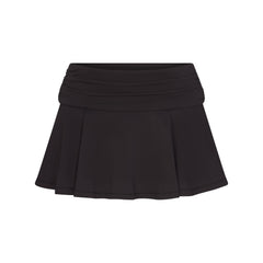 COTTON JERSEY FOLDOVER MINI SKORT | SOOT FLAT ON A WHITE BACKGROUND | FLT