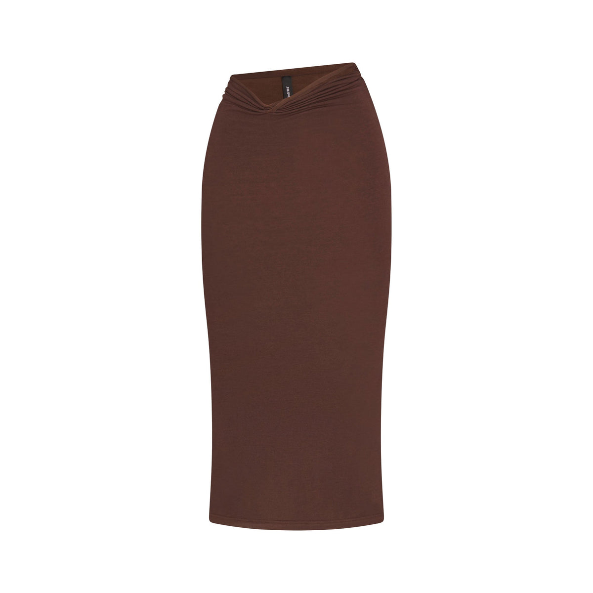 SHEER MODAL MIDI SKIRT  | COCOA FLAT ON A WHITE BACKGROUND | FLT