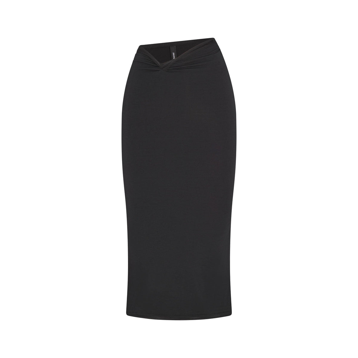 SHEER MODAL MIDI SKIRT | ONYX FLAT ON A WHITE BACKGROUND | FLT
