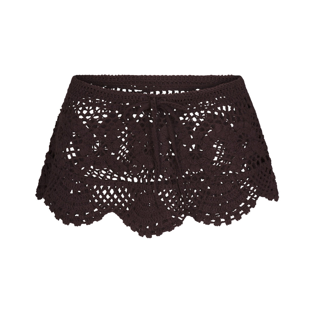 CROCHET COVER-UPS LOW RISE MINI SKIRT | PHOENIX FLAT ON A WHITE BACKGROUND | FLT