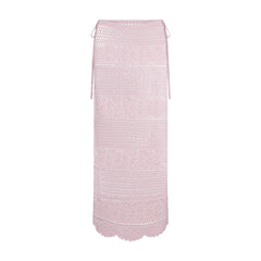 CROCHET COVER-UPS LONG SKIRT | CHERRY BLOSSOM FLAT ON A WHITE BACKGROUND | FLT