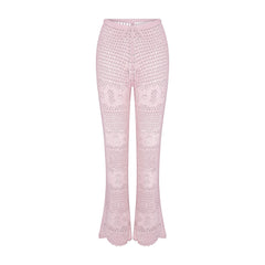 CROCHET COVER-UPS FLARE PANT | CHERRY BLOSSOM FLAT ON A WHITE BACKGROUND | FLT