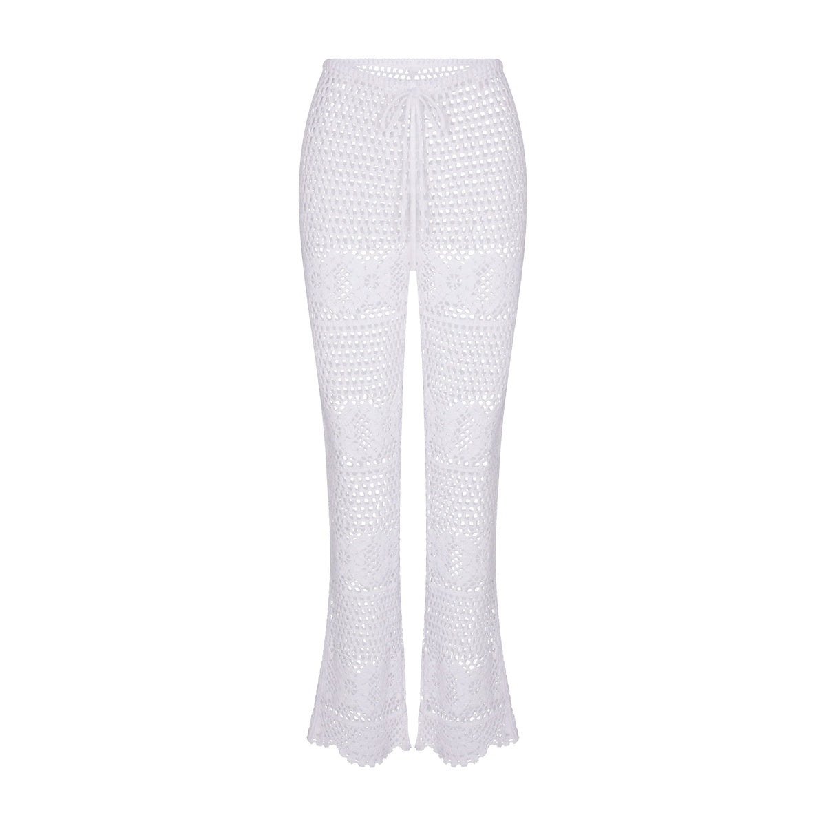 CROCHET COVER-UPS FLARE PANT | SNOW FLAT ON A WHITE BACKGROUND | FLT