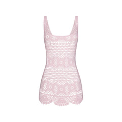 CROCHET COVER-UPS TANK DRESS | CHERRY BLOSSOM FLAT ON A WHITE BACKGROUND | FLT