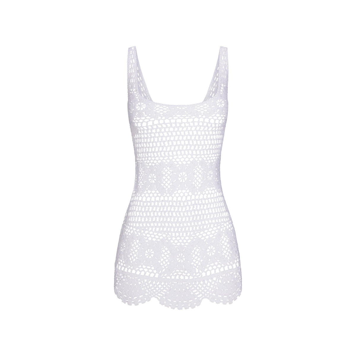 CROCHET COVER-UPS TANK DRESS | SNOW FLAT ON A WHITE BACKGROUND | FLT
