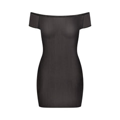 MESH COVER-UPS MINI DRESS | ONYX LAYS FLAT ON A WHITE BACKGROUND | FLT
