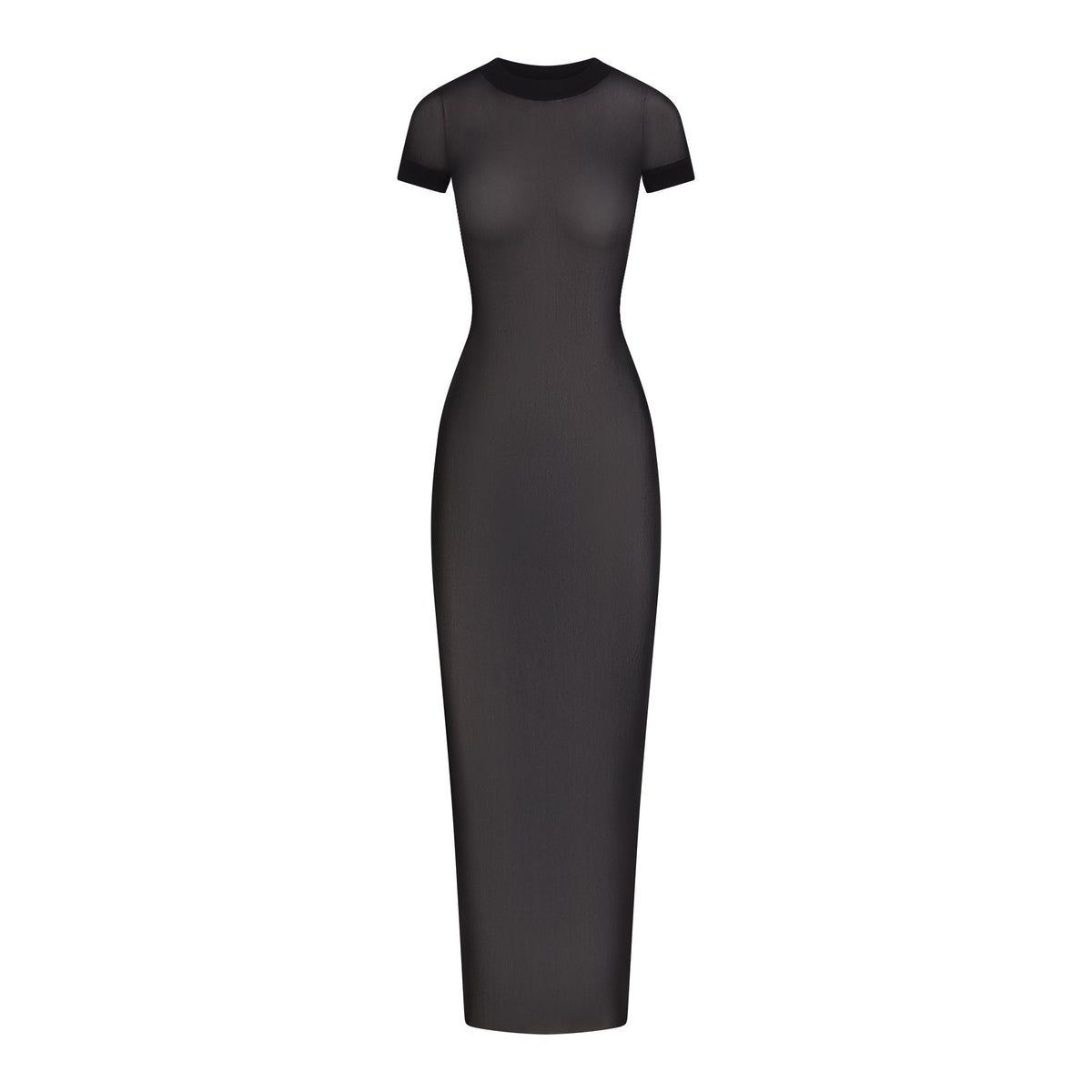 MESH COVER-UPS LONG DRESS | ONYX LAYS FLAT ON A WHITE BACKGROUND | FLT
