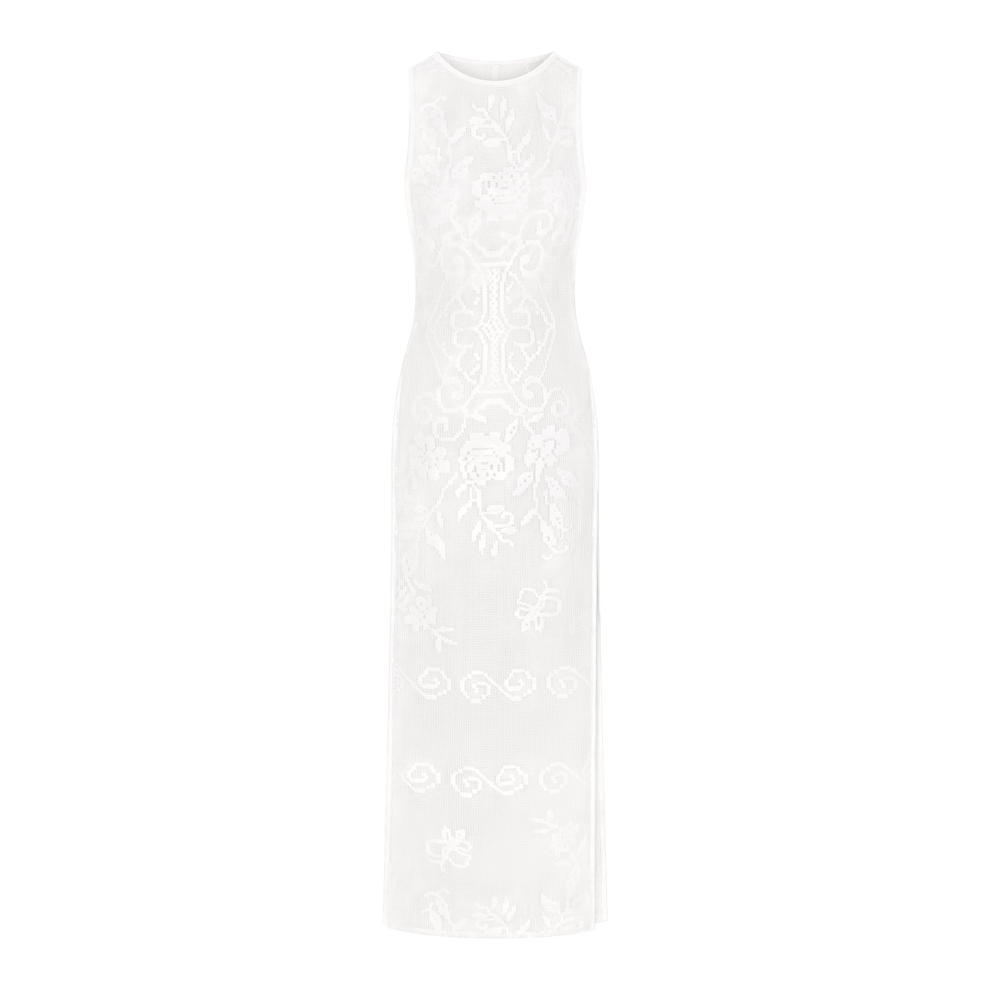 LACE COVER-UPS LONG DRESS | SNOW FLAT ON A WHITE BACKGROUND | FLT