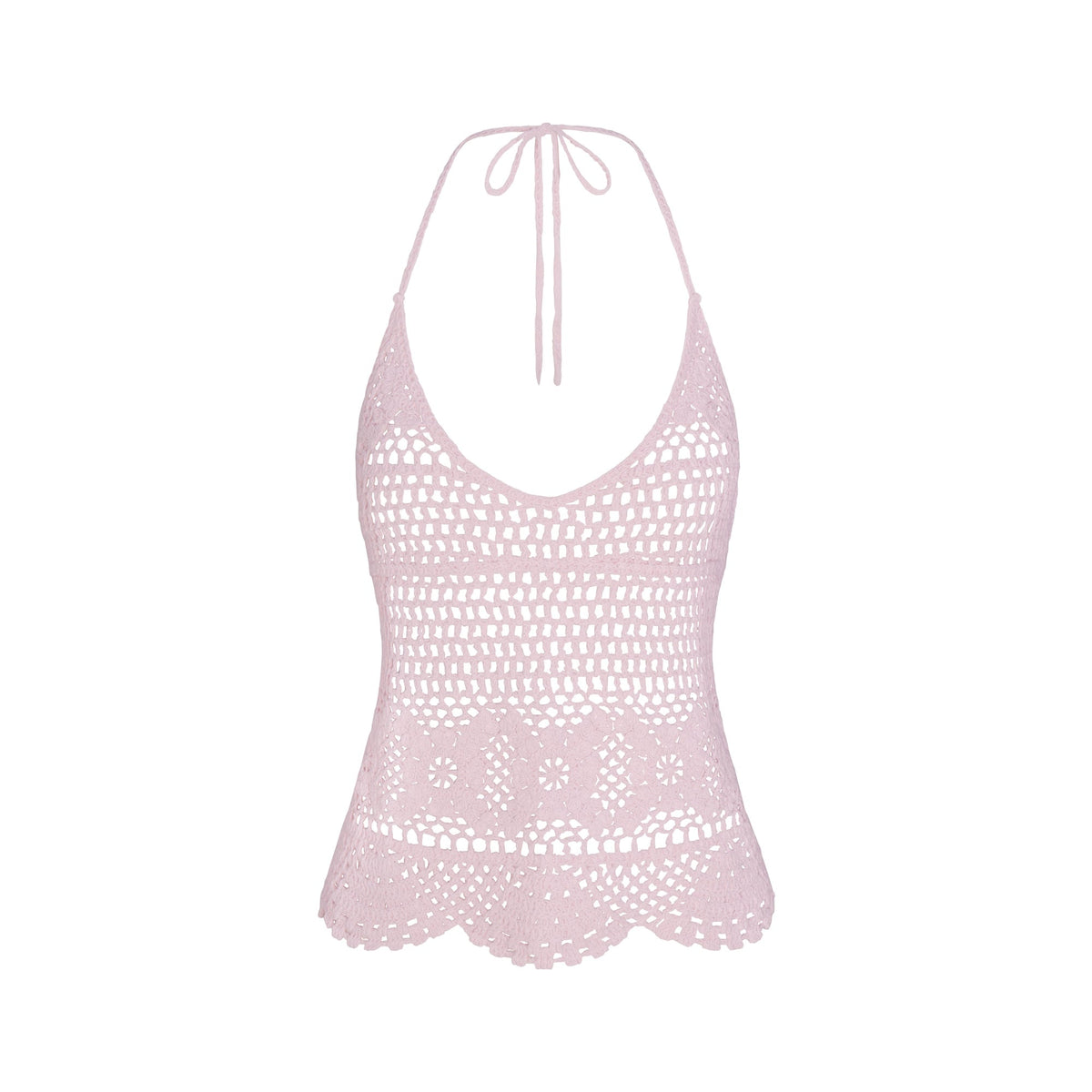 CROCHET COVER-UPS CAMI | CHERRY BLOSSOM FLAT ON A WHITE BACKGROUND | FLT