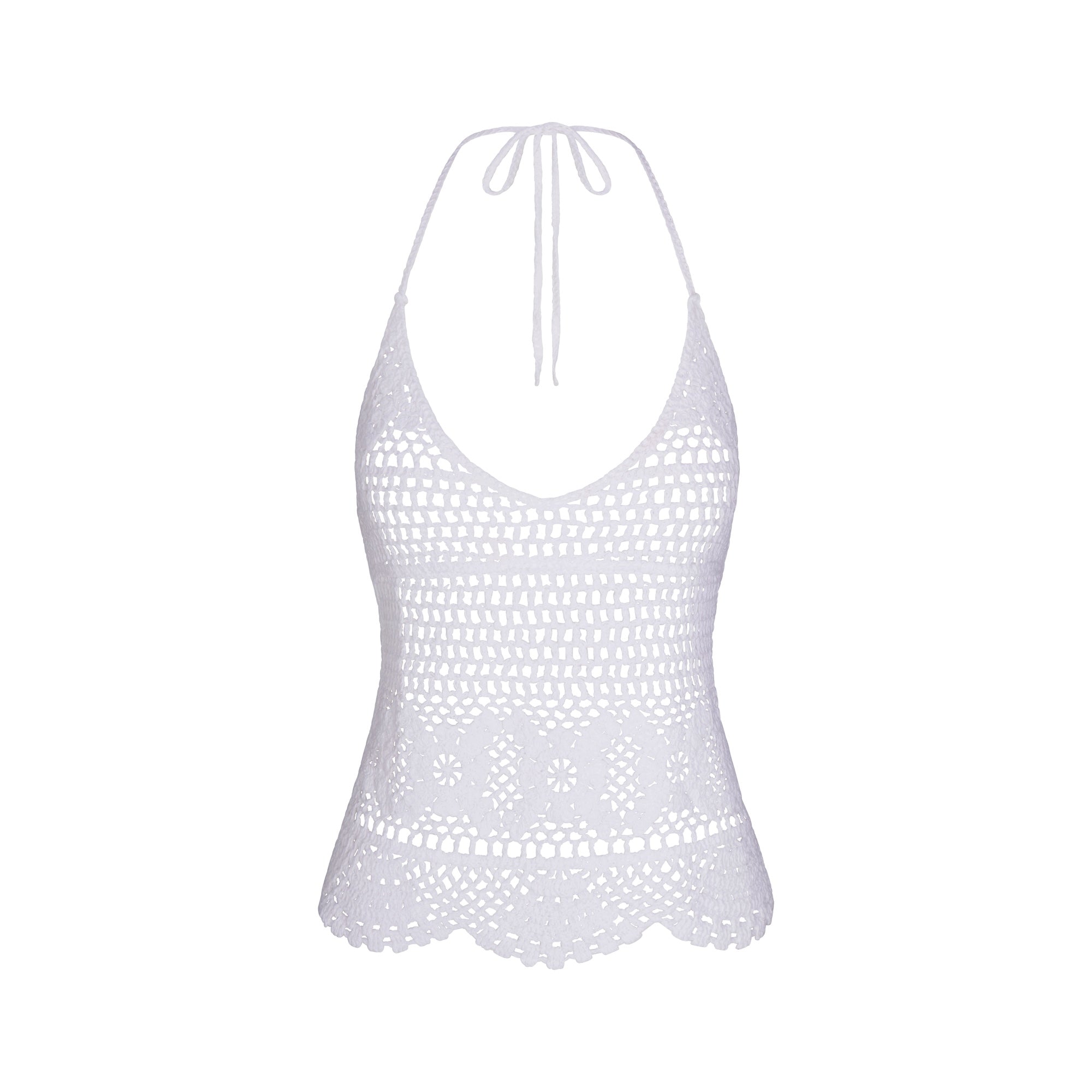 CROCHET COVER-UPS CAMI | SNOW FLAT ON A WHITE BACKGROUND | FLT